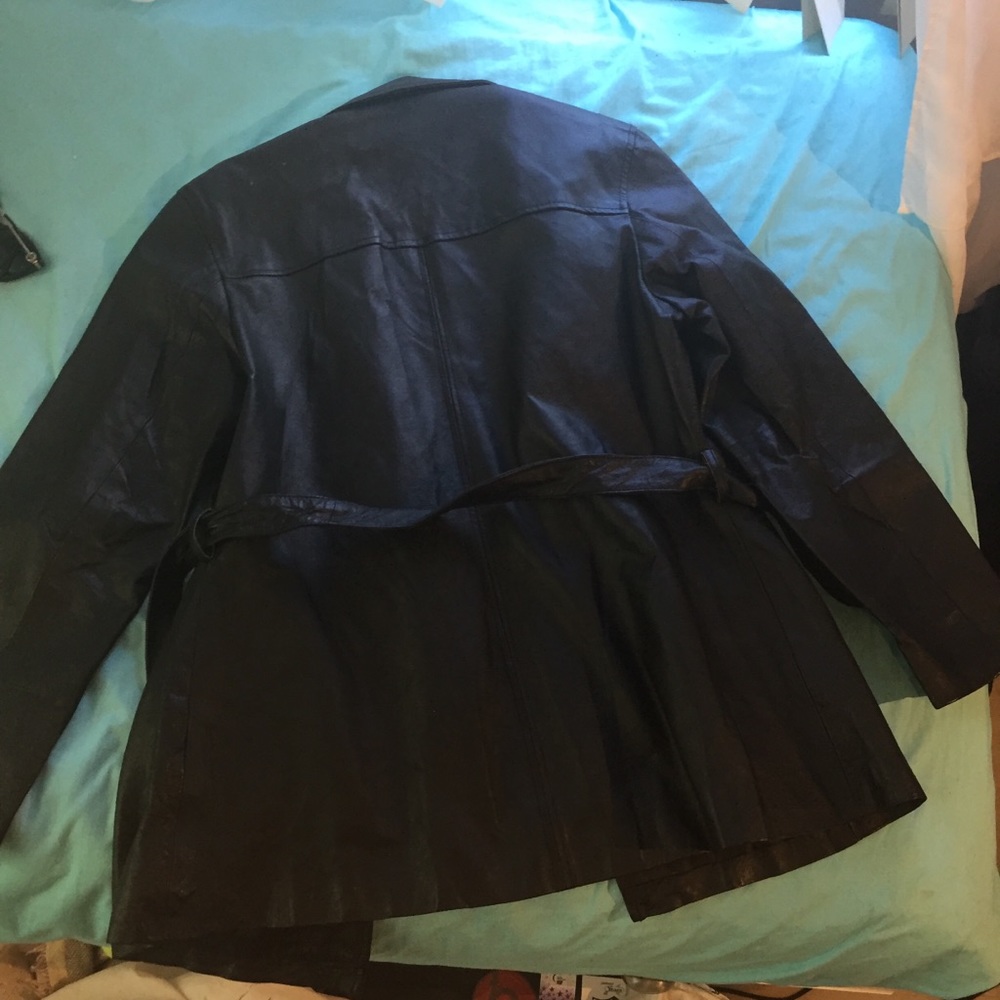 Vintage leather winter coat - Picture 5 of 5
